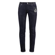 Skinny Jeans met Zichtbare Stiksels Dolce & Gabbana , Blue , Heren