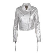 Zilveren Zip Blazer met zijzakken Patrizia Pepe , Gray , Dames