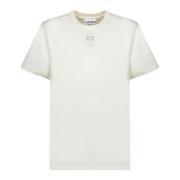 Wit T-shirt Elegant Luxe Textuur Ganni , White , Dames