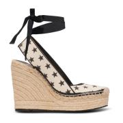 Sterrenprint Sleehak Espadrilles Balmain , Beige , Dames