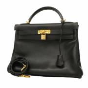 Pre-owned Leather handbags Hermès Vintage , Black , Dames