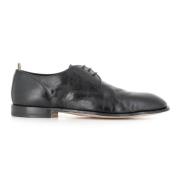 Zwarte leren Derby platte schoenen Officine Creative , Black , Heren