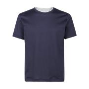 Katoenen Jersey Ronde hals T-shirt Eleventy , Blue , Heren