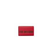 Faux Leather Handtas Lente/Zomer Collectie Love Moschino , Red , Dames