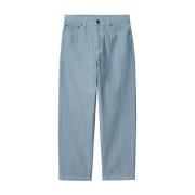 Herringbone Denim Broek met Contraststiksels Carhartt Wip , Blue , Her...