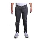 Zwarte Katoen Elastaan Jeans Model 441P512 Cycle , Black , Heren