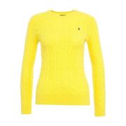 Gele Cable Knit Sweater Aw24 Polo Ralph Lauren , Yellow , Dames