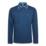 Kleur Streep Polo Shirt Sun68 , Blue , Heren