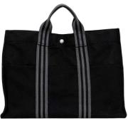 Pre-owned Canvas handbags Hermès Vintage , Black , Dames