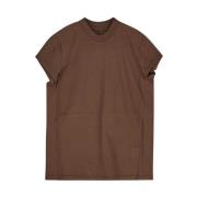 Katoenen t-shirt met klein niveau Rick Owens , Brown , Dames