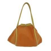 Pre-owned Canvas shoulder-bags Hermès Vintage , Orange , Dames