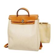 Pre-owned Canvas handbags Hermès Vintage , Beige , Dames