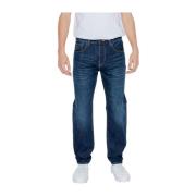 Blauwe Slim Fit Katoenen Jeans Armani Exchange , Blue , Heren