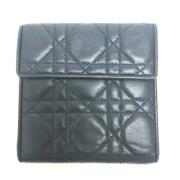 Pre-owned Leather wallets Dior Vintage , Black , Dames