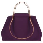 Pre-owned Canvas handbags Hermès Vintage , Purple , Dames