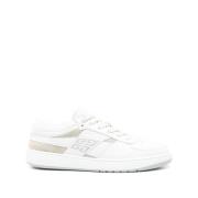 Witte lage sneakers met beige inzetstukken Givenchy , White , Heren