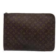 Pre-owned Canvas clutches Louis Vuitton Vintage , Brown , Dames