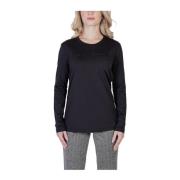 Zwarte Katoenen Casual Tops Damescollectie Armani Exchange , Black , D...