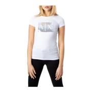 Witte Katoenen T-shirt met korte mouwen Armani Exchange , White , Dame...