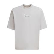 Logo Katoenen Jersey T-Shirt Marni , Gray , Heren