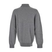 Wollen Turtleneck Gebreid Laneus , Gray , Heren