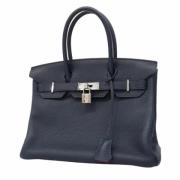 Pre-owned Leather totes Hermès Vintage , Blue , Dames