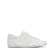 Witte Sneakers met Unieke Versleten Afwerking Philippe Model , White ,...