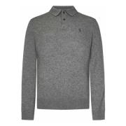 Luxe Grijs Melange Polo Shirt met Lange Mouwen Polo Ralph Lauren , Gra...