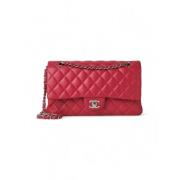 Pre-owned Leather chanel-bags Chanel Vintage , Red , Dames