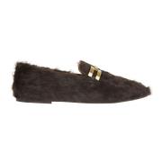 Bruine Harige Loafer Mocassins Aquazzura , Brown , Dames