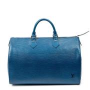 Pre-owned Leather handbags Louis Vuitton Vintage , Blue , Dames