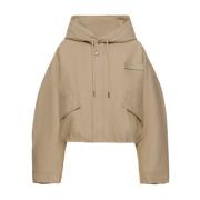 Korte Caraco Parka Jas van Polyamide Jacquemus , Beige , Dames