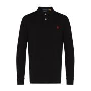 Aangepaste Slim Fit Katoen Mesh Polo Polo Ralph Lauren , Black , Heren