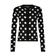 Polka-dot Wol Zijde Vest Dolce & Gabbana , Black , Dames