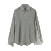 Gestreept Katoenen Shirt MM6 Maison Margiela , Green , Dames