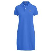 Blauwe Jurk met Korte Mouwen en Logo Polo Ralph Lauren , Blue , Dames