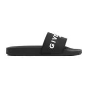 Rubber Logo Slides Givenchy , Black , Heren