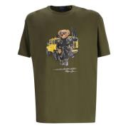 Geborduurde 'Polo Bear' Katoenen T-shirt Polo Ralph Lauren , Green , H...