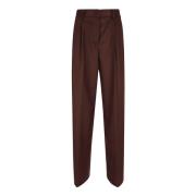 Bruine Wol Elegante Broek Forte Forte , Brown , Dames