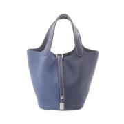 Pre-owned Leather shoulder-bags Hermès Vintage , Blue , Dames