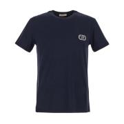 Katoenen Logo T-shirt Valentino , Blue , Heren