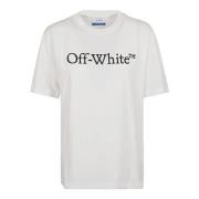 Wit T-shirt met ribdetails Off White , White , Dames