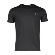 Zwart katoenen T-shirt met ronde hals Polo Ralph Lauren , Black , Here...