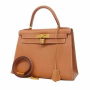 Pre-owned Leather handbags Hermès Vintage , Brown , Dames