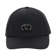 Polyester Logo Cap Valentino Garavani , Black , Heren