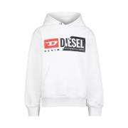 Hoodie met Brand Design Diesel , White , Heren