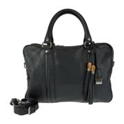 Pre-owned Leather briefcases Gucci Vintage , Black , Dames