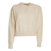 Luxe Wol Kasjmier Crew-Neck Sweater Polo Ralph Lauren , Beige , Dames