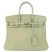 Pre-owned Leather handbags Hermès Vintage , Green , Dames