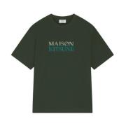 Katoenen Logo T-Shirt Maison Kitsuné , Green , Heren